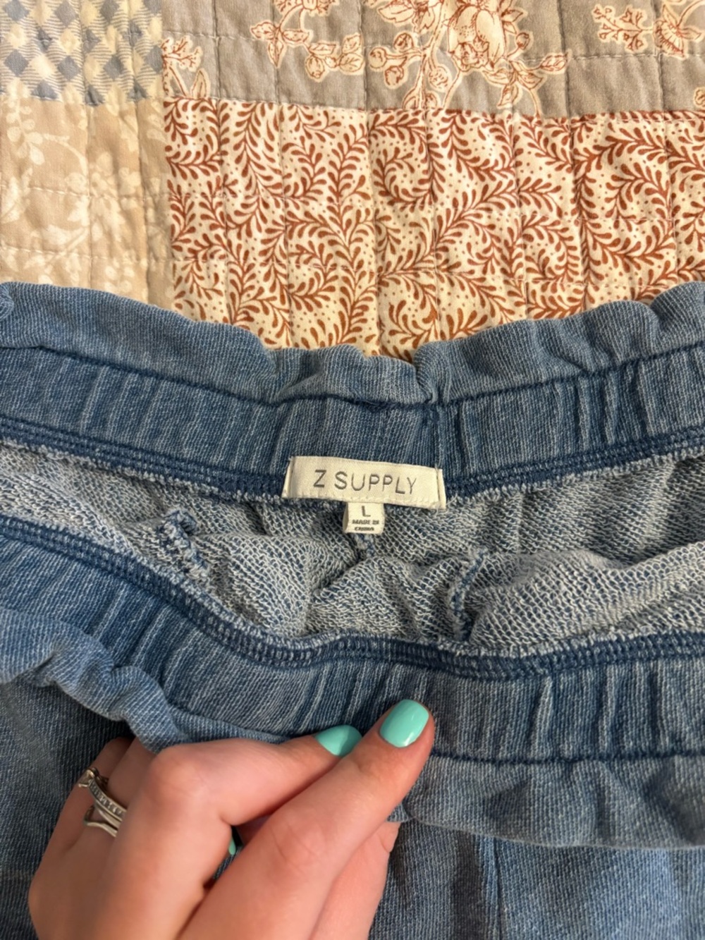 Z Supply Blue Terry Lounge Shorts - Picture 2 of 2